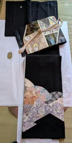 黒振り袖桜満開！振り袖5点フルセット 誂え品 - メルカリ