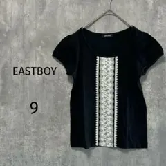 3951【 イーストボーイ】半袖カットソー　プリントレースTシャツ　黒　M