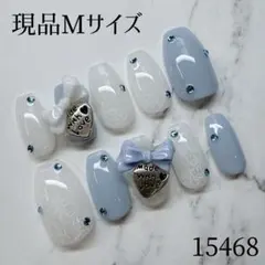 No80 現品ネイルチップ ガーリーネイル レース リボン ウィッシュコア