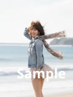 【現品限り！】【AI作成写真L判サイズ】理想の彼女 海岸✕強風✕スカート