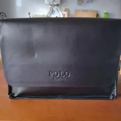 ニ*ケ様 POLO ブラック レザー ショルダーバッグ