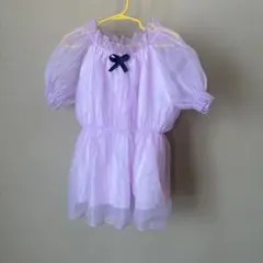 薄紫 オフショルダー 半袖