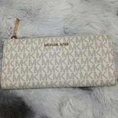MICHAEL KORS MKロゴ長財布 ホワイト/ベージュ