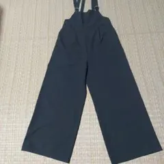 ダークグレー サロペット ワイドパンツ