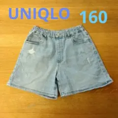 UNIQLO キッズ デニムショートパンツ 半ズボン 160