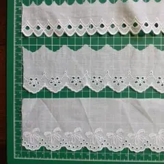 ホワイト刺繍入りレースリボン約5m
