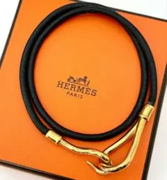 【極美品】HERMES ジャンボ ブレスレット＆チョーカー ゴールド✖ブラックのサムネイル