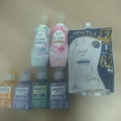 洗濯用洗剤、柔軟剤、コンディショナーセット