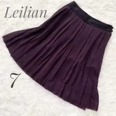 【Leilian】チュールプリーツひざ丈スカート　日本製　シアー　ap1358