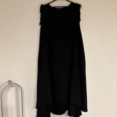 新品　YAMADAYA FENNEL フリル付きブラックノースリーブワンピース