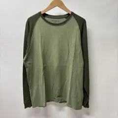 Eddie bauer エディーバウアー ラグラン ロンT カーキ オリーブ