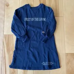 FRUIT OF THE LOOM ネイビー 長袖ワンピース／L_130-140のサムネイル