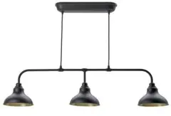 新品未使用 IKEA AGUNNARYD アグナリッド 3灯式照明器具本体 黒金のサムネイル