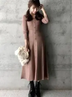 アルシーヴ　ブラウン ニット ロングワンピース 長袖　最終値下げ