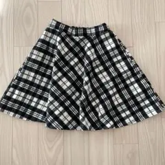 a.v.v キッズスカート　チェック柄　黒　白　140