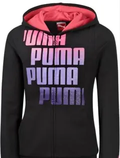 PUMA ジップアップパーカー ブラック/ピンク