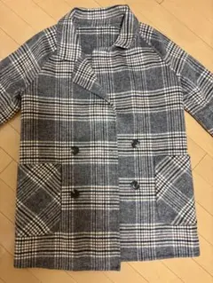 チェック柄ダブルブレストチェスターコート