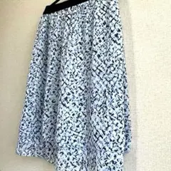 最終お値下げ　シフォン 2段フレアスカート ウエストゴム 軽やかのサムネイル