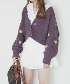 【最終価格】Heather ニット ショートカーディガン