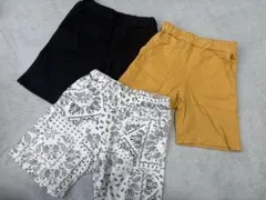 ブランシェスハーフパンツ 3点セット (黒・マスタード・バンダナ柄)120cm