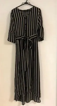 ブリスポイント ストライプ ブラック ロングワンピースのサムネイル