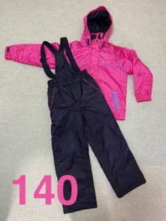 スキーウェア上下セット　140 女の子　ピンク✖️黒
