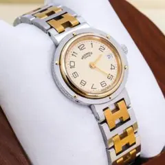 【早い者勝ち】エルメス時計　極美品　クリッパー　新品電池　新品仕上げ　正常稼働品 HERMES 稼働品 極 美品 箱付き エルメス クリッパー デイト ステンレス