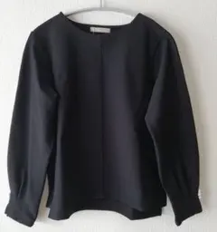 裏フリースストレッチブラウス 　プルオーバー　黒　M　ベルメゾン　スタイルノート