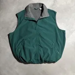 90s - L.L.Bean エルエルビーン ナイロンベスト　ボアベスト　緑色