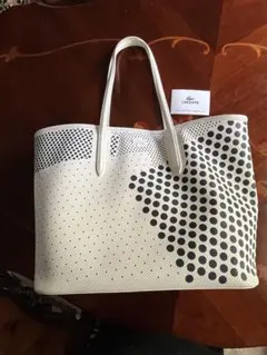 LACOSTE ドットパターン トートバッグ　美品　レデース　メンズ
