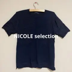 NICOLE サマーニット　Mサイズ相当 ネイビーのサムネイル