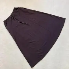 ニコアンド ひざ丈 チャコールグレー スカート 無地 M 綿100％ 黒