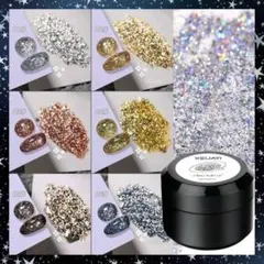 【6pcs】スパンコール グリッター カラージェル ネイル セット＊SP60