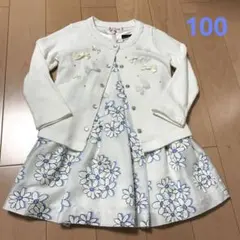 メゾピアノ　ワンピース　カーディガン　セット　花柄　100cm