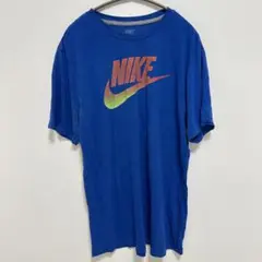 ナイキ【L】Ｔシャツ クルーネック ロゴ プリント 青 ポリエステル カジュアル