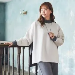 今季　ESSEME×藤本美貴さんコラボ 配色ボクシーチュニック 　エシーム