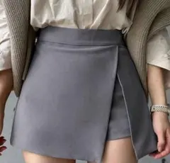 shein Dazyダークグレー ラップスカートxs