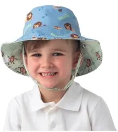 リバーシブルバケットハット UVカット率99% コットン100% ストラップ S