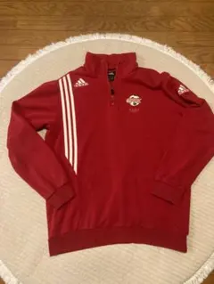 adidas ハーフジップ ジャージ レッド メンズ　XLLサイズ