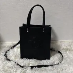 【入手困難】マリークワント ブラックデイジー 縦型2way ハンドバッグ