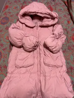 ピンク フード付き ダウンコート