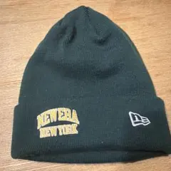 NEW ERA ニット帽 ダークグリーン NEW YORK刺繍
