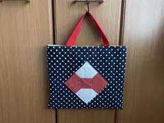ハンドメイド　水玉模様の手提げバッグ