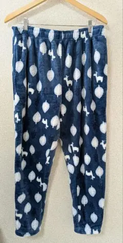 ルームウェア下のみ　 ネイビー葉と動物柄