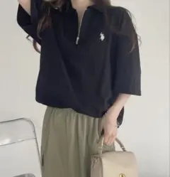 Ada. U.S. POLO ASSN. ハーフジップ ポロシャツ　Mサイズ