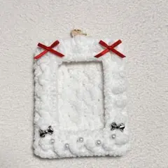 もこもこトレカケース　デコケース　トレカ　リボン　キーホルダー付き