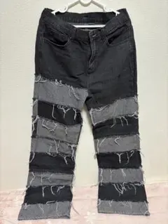 パッチワークデニムパンツ