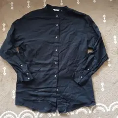 UNIQLO U 黒 長袖シャツ透け感あり XL
