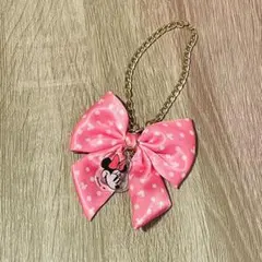 キャンドゥ ディズニー リボンチャーム ミニー ピンク