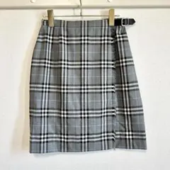 バーバリーズ　スカート　巻きスカート　ラップスカート　グレー　ノバチェック　L